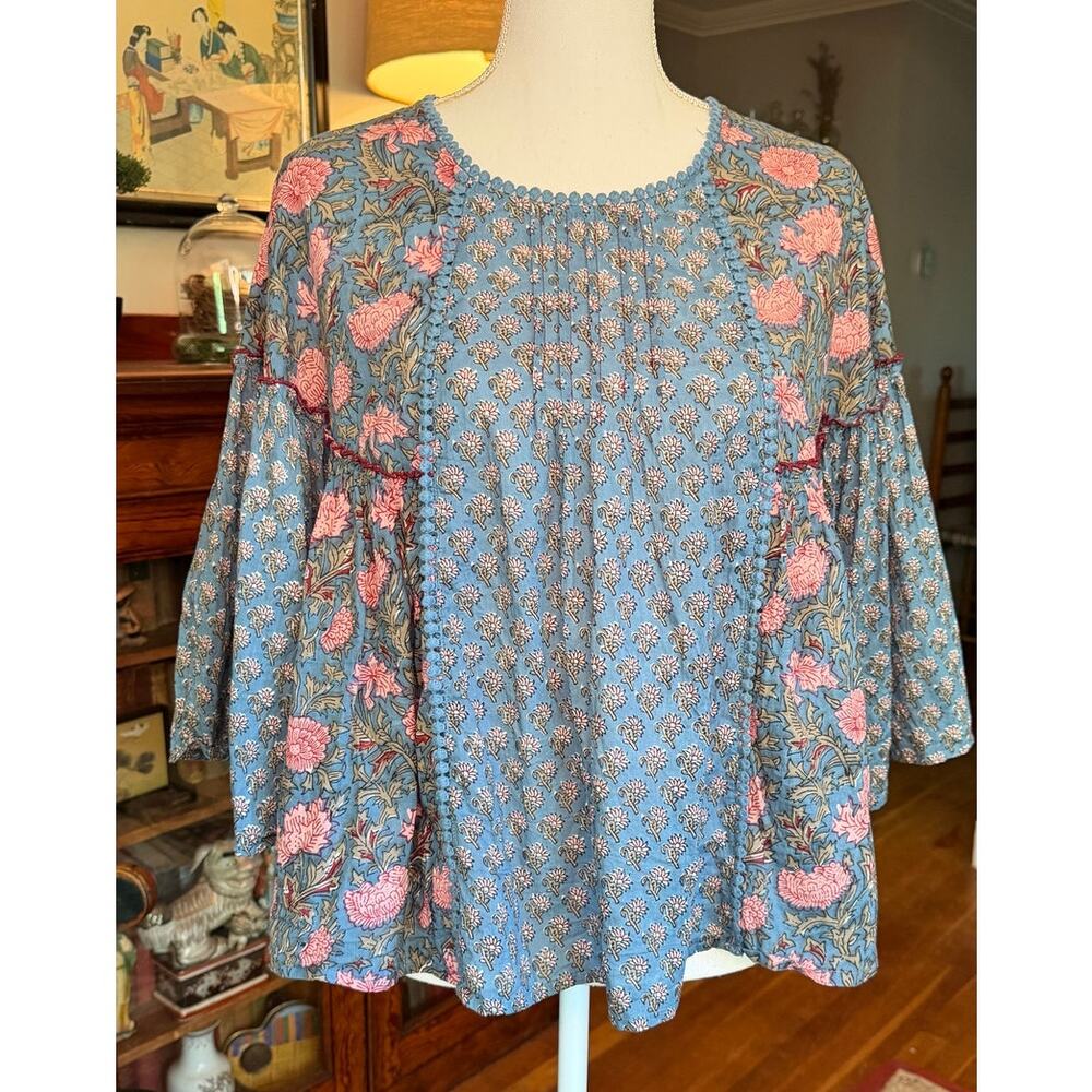 Cotton Peasant Blouse, Size M